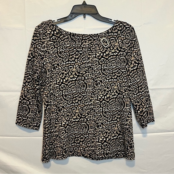 Kim Rogers, Modest, Animal Print, Quarter Sleeve Blouse, Size Large - Picture 1 of 8